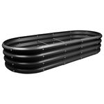 Harbour Housewares Raised Garden Bed - Anthracite - 180 x 90cm - Rounded - Bottomless Metal Raised Bed Galvanised Steel Planter Box for Growing Outdoor Plants, Vegetables, Flowers and Herbs