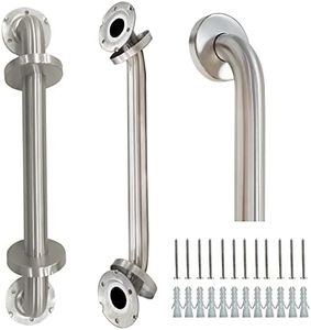 2 Pack Grab Bars for Bathroom 16 Inch Brushed Nickel 304 Stainless Steel Shower Grab Bar Concealed Screw Balance Assist Safety Bath Handrail 500lbs Support Shower Handle for Handicap Elderly Injury