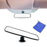 Car Interior Rear View Mirror Rear View Mirror for Driving Test Driving Instructor Mirror Inspection Mirror Adhesive Interior Suction Cup Rear View Mirror with a Blue wipe towel for Car(200 X 60mm)