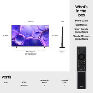 Samsung 75" Crystal 4K Smart TV – Q-Symphony, Metal Design, 2025