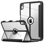 MoKo for iPad 10th Generation Case with Pencil Holder, iPad Case 10th Generation 2022 10.9", Built-in Screen Protector Clear Back, Stain Resistant Multi Angle Viewing Stand, Auto Wake/Sleep, Black