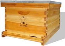 Beehive 10 Frame Bee Hives Complete Bee Hive Box Kit with 100% Beeswax Includes Beehive Frames and Beeswax Coated Foundation Boards (1 Layer)