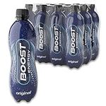 Boost Energy Drink Original Flavour, 500ml Bottles x 12 Pack, Vegan Friendly Great Tasting Energy Boost, Less than 60 kcals, Gluten Free Taurine Carbonated Drink with Added B Vitamins and Caffeine