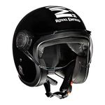 Royal Enfield Open Face MLG Helmet with Clear Visor Gloss Black, Size: L(59-60cm)