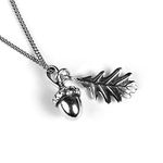 HENRYKA Solid 925 Sterling Silver Acorn and Oak Leaf Necklace, Woodland Jewellery, Acorn Gift, Nature Gift