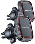 APPS2Car 2 Pack Magnetic Phone Car Mount, Car Phone Holder Mount Magnetic, Built in 6 Strong Magnets, Air Vent Cell Phone Holder for Car with Adjustable Secure Tightening System