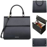Modern Picnic Vegan Leather Large Lunch Bag for Women, Cooler Lunch Bag for Girls, Easily Wipeable, Adjustable Shoulder Strap, Women’s Lunch Bags for Work/Office/Outdoor, Black As Seen on Shark Tank