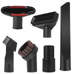 Vacuum Cleaner Nozzles Brushes Set - Wiseten 6 PCS Universal Upholstery Nozzle Crevice Nozzle Mattress Nozzle Suction Brush Nozzle with 35mm to 32mm Hose Adapter Black with Shark Hoover Attachments