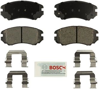 BOSCH BE924H Blue Ceramic Disc Brake Pad Set With Hardware - Compatible With Select Hyundai Azera, Elantra, Sonata, Tiburon, Tucson; Kia Amanti, Magentis, Optima, Soul, Sportage; FRONT