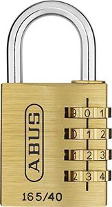 ABUS Combination Lock 165/40 - Brass Padlock - with Individually Adjustable Number Code - Suitcase Lock/Locker Lock - ABUS Security Level 4