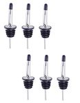 SYGA Liquor Wine Oil Pourer | Pack of 6 | for Bar, Restaurants, Kitchen | Stainless Steel Free Flow Bottle Pour Spout (with Caps)