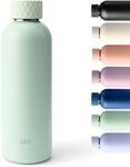 KIVY Stainless Steel Insulated Water Bottle 16oz | Leak Proof BPA-Free Metal Water Bottle - Stainless steel water bottle thermo flask - Girls water bottle Minimalist Sage Green water bottle screw top