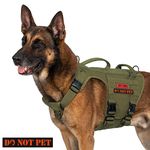 OneTigris Tactical Dog Harness with 5X Metal Buckle,Dog MOLLE Vest with Handle,No Pulling Front Clip,Hook and Loop Panel for Dog Custom Patch