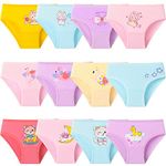 Adorel Girls Panties Underwear Cotton Briefs Soft Pack of 12 Cute Prints 4-6 Years (Manufacture Size M)