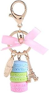 Colorful Alloy Keychain, Mini Macaroon Cute Eiffel Tower Keychain Keyring Bag Pendant Car Charm Decoration Accessory for Car Key Handbag (Blue)