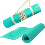 Bodyband Yoga Mat for Women and Men 4mm with Carry Strap EVA Material Extra Thick Exercise Mat for Workout Yoga Fitness Pilates and Meditation, Anti Tear Anti Slip For Home & Gym Use, Aqua Green