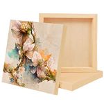 ABOUT SPACE 3 Pcs Wooden Canvas for Painting (8X8 in) - Panel Boards for Resin Art, Craft, Artwork, Multipurpose,Indoor and Outdoor - Art Board Painting, Drawing, Wooden Canvas for Arts and Crafts