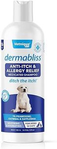 Vetnique Labs Dermabliss Dog Allergy and Itch Relief, Skin and Coat Health Supplements and Grooming Supplies with Omega 3-6-9, Biotin - Ditch The Itch (Itch Relief, 16oz Shampoo)