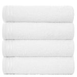 GC GAVENO CAVAILIA Large Towels Bath Sheet - Highly Absorbent Egyptian Cotton Towel Set - 4 Pack Extra Soft Large Bath Towel White - Quick Dry Bath Sheets - 450 GSM Washable Towels, 75X135 Cm