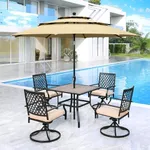 MFSTUDIO 6 Pieces Metal Outdoor Pat