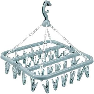 Laundry Drying Rack, 24 Clips Clothes Hangers Blue