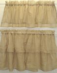 Sand 15" Long Gypsy Shabby Chic Ruffled Valance