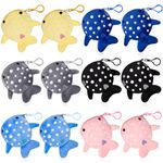 Niceup 12PCS Whale Shark Plush Coin Purse Keychains Under the Sea Ocean Loot Bag Fillers for Kids Party Goodie Bag Toys, 4.7in Cute Kids Small Stuff Change Pouch Wallet Bag with Zipper