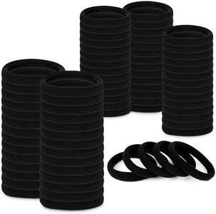 100 Pcs Soft Black Hair Ties Bulk – 1.9" Seamless Cotton Ponytail Holders, Small Black Elastic Hair Ties No Damage, Breathable & Gentle to Wear – Elasticity & Strength, Reliable & Strong Hold