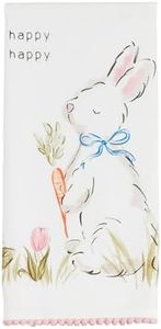 Mud Pie Happy Happy Bunny Tea Towel; 26" x 16 1/2"