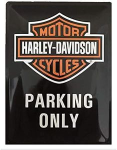 Nostalgic-Art Retro Tin Sign – Harley-Davidson Parking Only – Gift idea for Motorcycle Fans, Metal Plaque, 20 x 30 cm