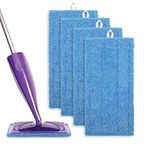 4 Pack Upgraded Reusable Mop Refill Pads for Flash Powermop, Absorbing Pads for Wet & Dry Floor Cleaning Washable Microfiber Mop Heads