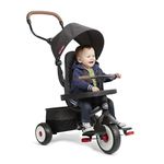 Radio Flyer Premium Stroll 'N Trike, Black Baby Trike for Ages 1-5 Years, Premium Baby Tricycle
