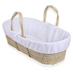 Clair de Lune Fleece Liner/Dressing for Palm and Wicker Moses Baskets (White)