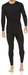 Thermajohn Men's Ultra Soft Thermal Underwear Long Johns Set with Fleece Lined (Medium, Black)