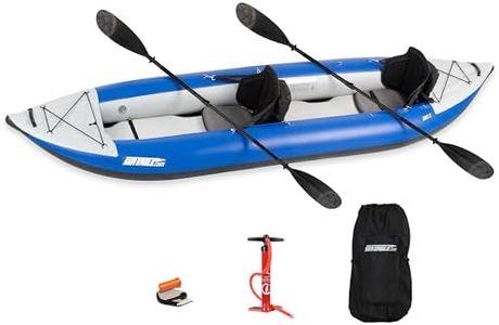 Sea Eagle 380X 12'6" Explorer Inflatable Kayak- Fishing, Touring, Camping, Exploring &White Watering-Self Bailing, Removable Skeg, Drop Stitch Floor (2 Person Pro w/Carbon Paddle)
