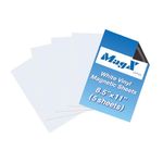 MagX Magnetic Sheets White, 8.5 x 11 Inch, 5 Sheets, Flexible Vinyl Magnet Sheets, Magnetic PVC Sheets, Vinyl Sheets for DIY Hand Handmade Craft, Stationery, Office Supply (MVAV-8511W)