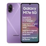 Samsung Galaxy M17e 5G Mobile (Vibe Violet, 6GB RAM, 128GB Storage) | Smoothest 120 Hz Refresh Rate| Monster 6000 mAh Battery | IP54 | 6 Gen OS Upgrades | AI | Gemini Live | Without Charger