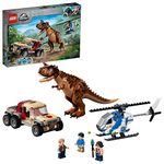 LEGO 76941 Jurassic World Carnotaurus Dinosaur Chase Toy with Posable Figure, Helicopter & Pickup Truck, Toys for Boys and Girls Aged 7 Plus