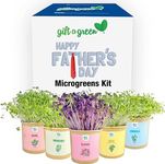 FATHER'S DAY Organic Microgreens Grow Kit by GIFT-A-GREEN | Send a Memorable Father's Day Gift Basket Where the Recipient Gets to Grow Organic Kale, Arugula, Basil, Radish, Broccoli Microgreens