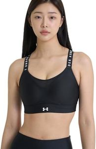 Under Armour Womens Infinity High Impact Sports Bra, Black (001)/White, X-Small