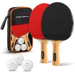 PRO SPIN Table Tennis Bats - 2-Player Table Tennis Set | High-Performance Bats and Table Tennis Balls, Compact Storage Case | Perfect for any Outdoor/Indoor Table Tennis Table | 3-Star Ping Pong Balls