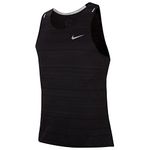 Nike CU5982 M NK DF Miler Tank Vest Mens Black/Reflective silv XL