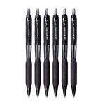 UNI-BALL Jetstream SXN101 0.7mm Roller Ball Pen | Black Ink, Pack of 6