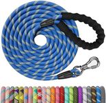 NTR Long Dog Leash 50 FT,Rope Leash with Swivel Lockable Hook, Reflective Threads and Comfortable Handle,Dog Training Leash Lead for Walking,Hunting,Camping,for Medium and Large Dogs