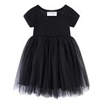 Mud Kingdom Little Girls Black Tutu Dress Flowy Cute Sparkle Tulle 6-7 Years