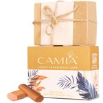 CAMIA - 100% Organic & Luxury Handmade Sandalwood Soap For Bath | Natural Soap For Bathing - Acne, Fungal Infection, Sunburn & Brightens Skin’s Complexion - Natural Soap | Free From Chemical | 125gm