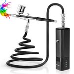 YF youfu Cordless Airbrush Kit with Compressor, 32PSI Handheld Mini Air Brush Gun Set, Portable High Pressure Air Brushes for Painting, Tattoo, Nail Art, Mode, Makeup, Cake, Barber