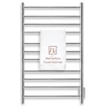 WarmlyYours Malta Heated Towel Rack, 11-Bar Electric Towel Warmer, Hardwired Wall-Mounted, Polished Stainless Steel – Luxurious, Spa-Like Warm Towels for Your Bathroom