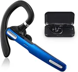 Bluetooth Headset, Wireless Bluetooth Earpiece V4.1 Hands-Free Earphones with Stereo Noise Canceling Mic, Compatible iPhone Android Cell Phones Driving/Business/Office (Blue)