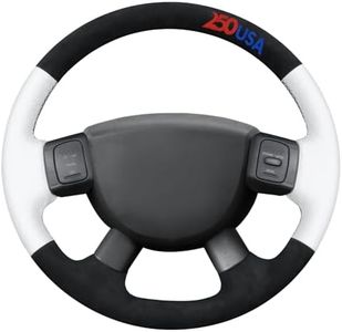 Mewant USA 250th Anniversary Embroidered Hand-Stitched Steering Wheel Cover Custom Fit for Dodge Ram 1500 2500 3500 2004-2008 / Dodge SRT-10 2004-2006